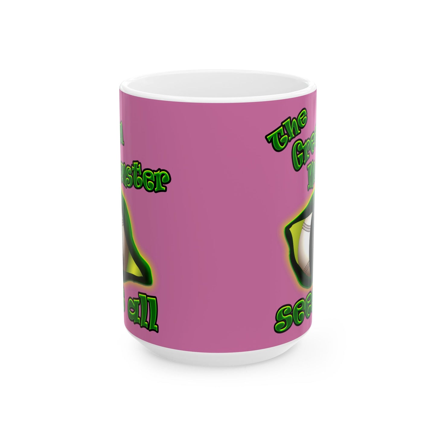 green monster - White Mug (light pink)