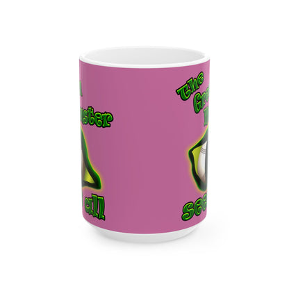green monster - White Mug (light pink)