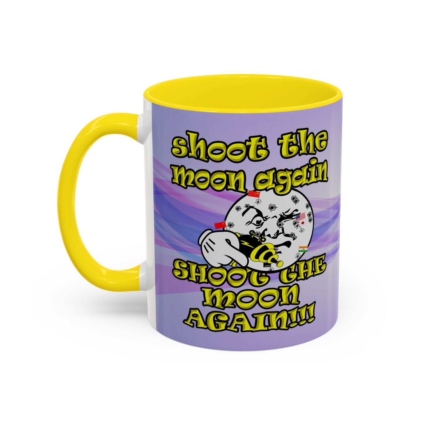 shoot the moon again - Accent Mug (light blue-pink wave)