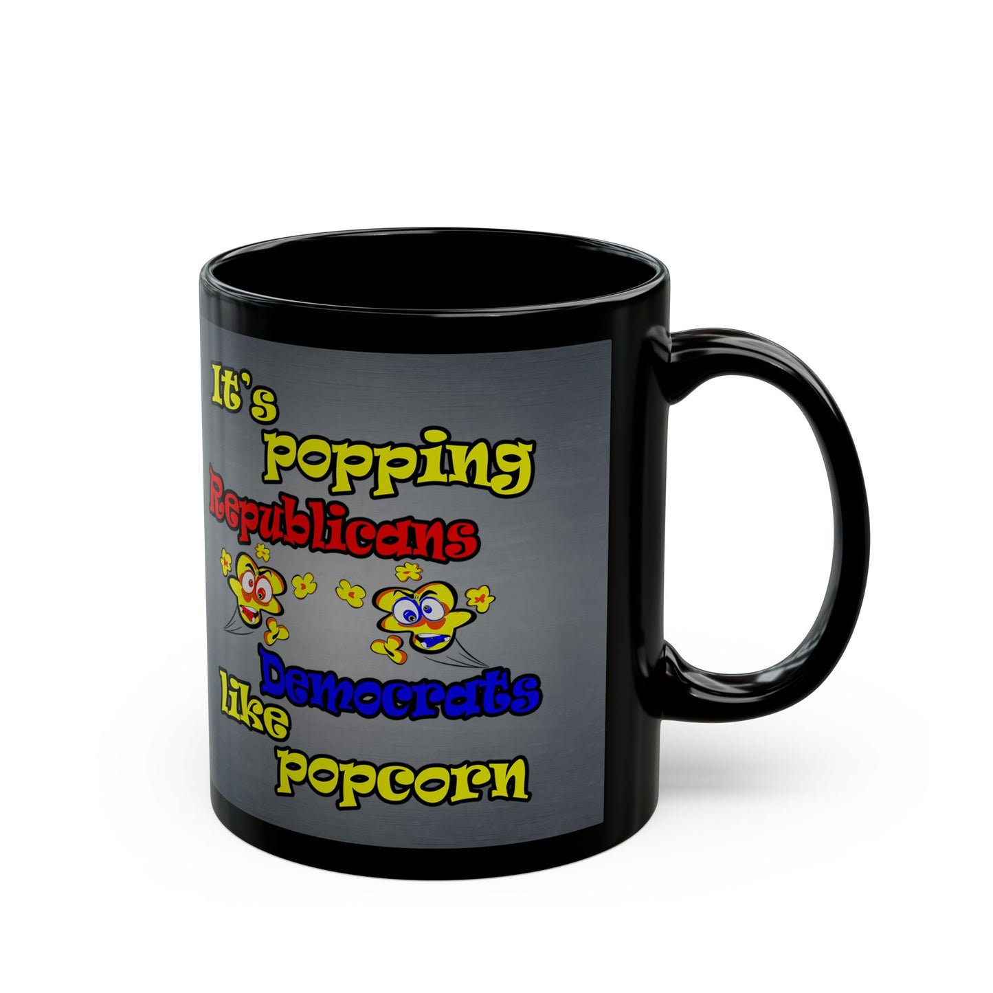 popping like popcorn - Black Mug (grey-light grey)