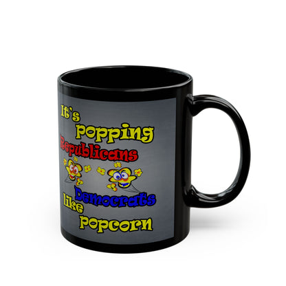popping like popcorn - Black Mug (grey-light grey)