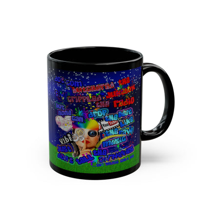 drop the beat - Black Mug ('snoops' background)