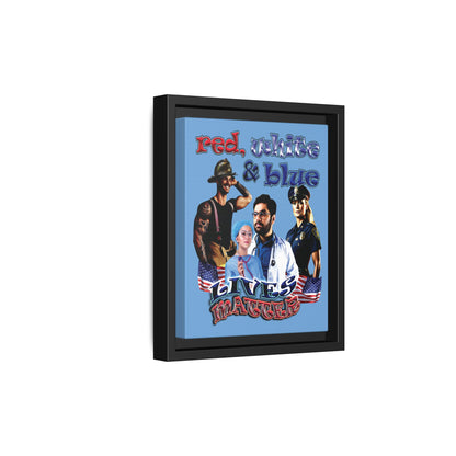 rw&b lives matter - framed canvas art (light blue)