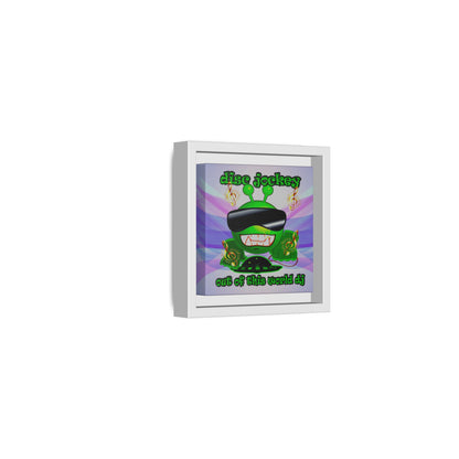 disc jockey - framed canvas art (light blue-pink wave)