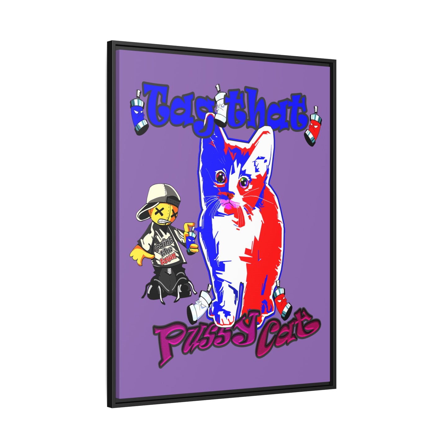 tag that - framed canvas art (light purple)
