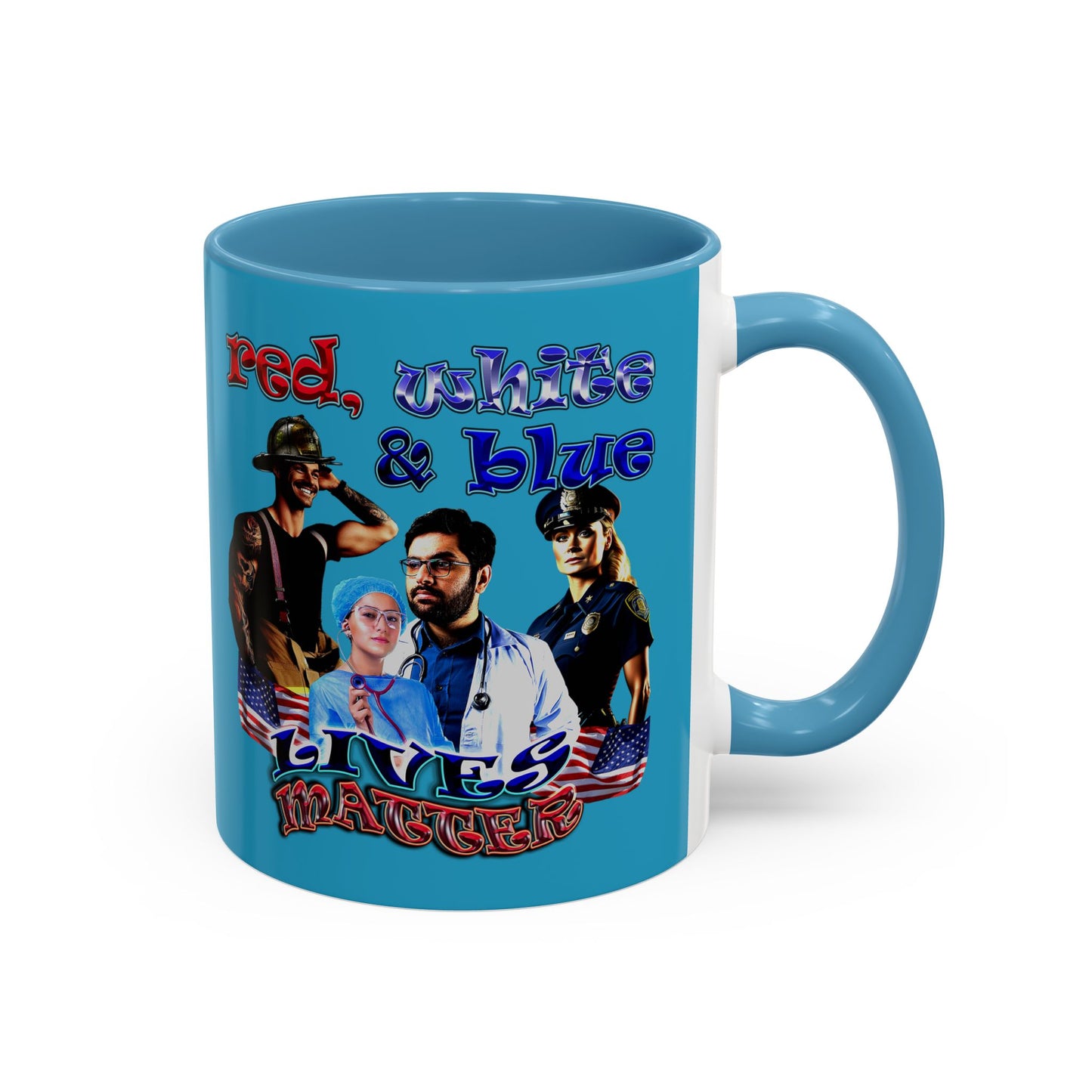 rw&b lives matter - Accent Mug (turquoise)