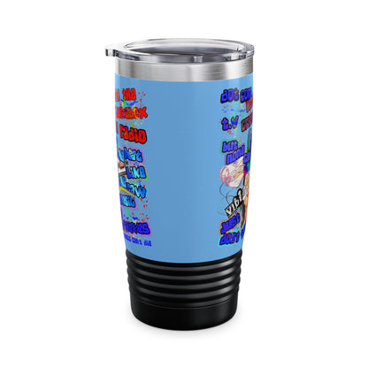 drop the beat - Ringneck Tumbler, 20oz (light blue)