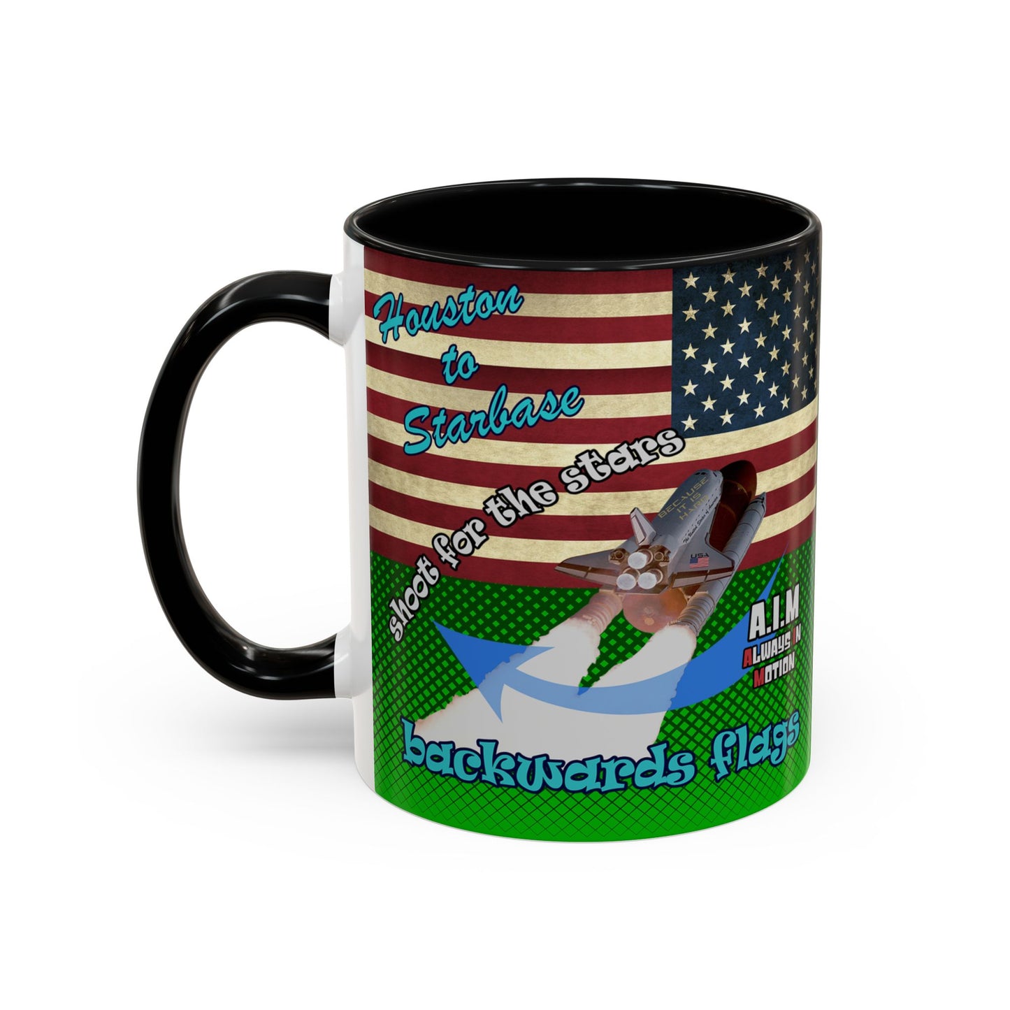 shoot for the stars - Accent Mug (logo green)