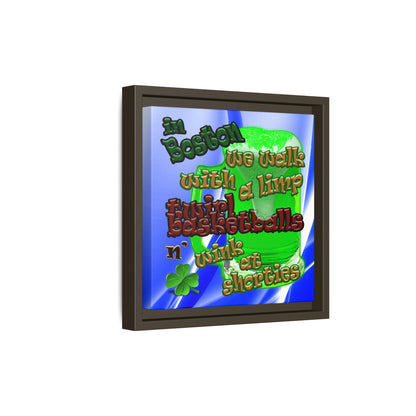 celtics logo - framed canvas art (blue-white wave)