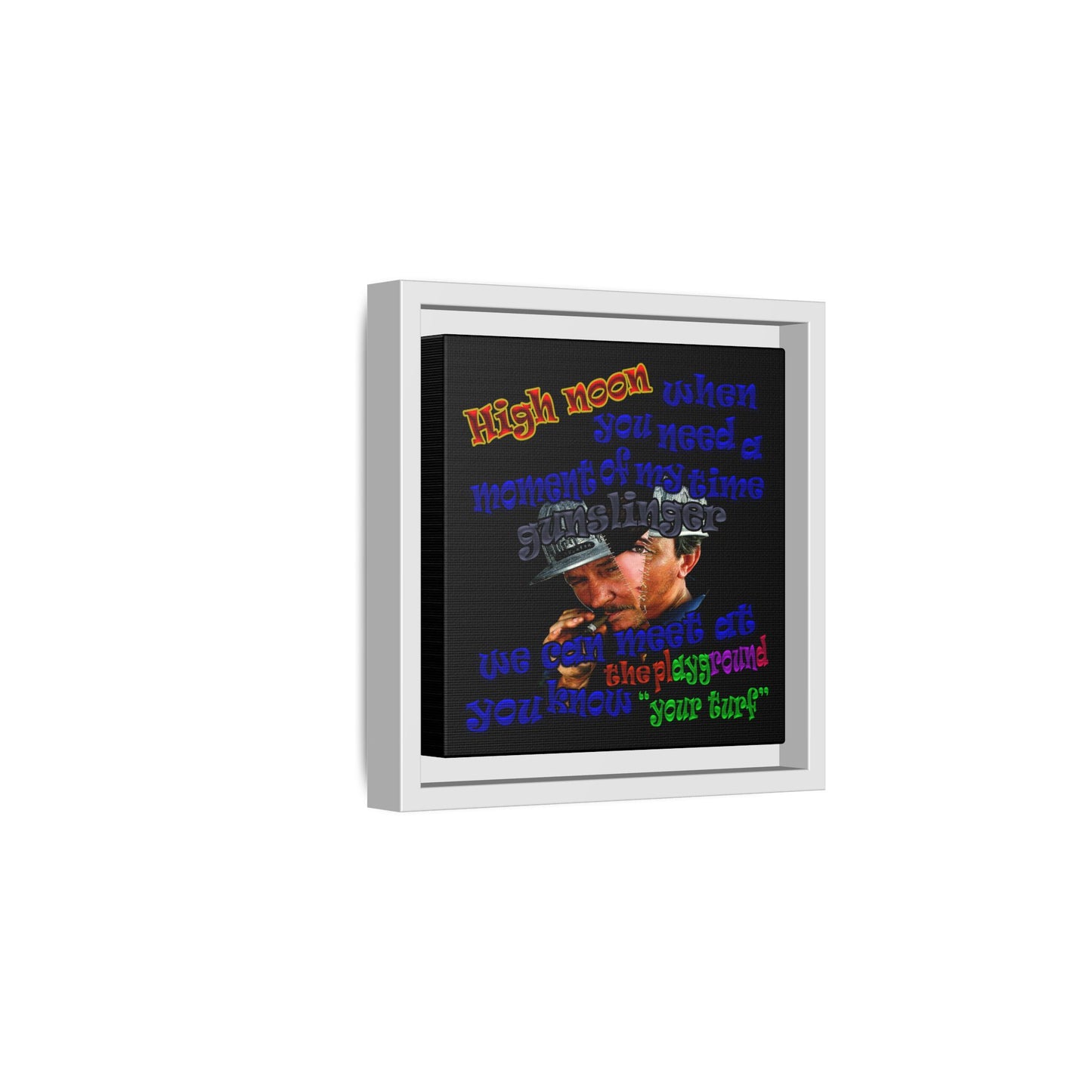 high noon - framed canvas art (black)