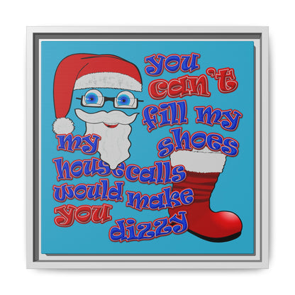 santa's shoes - framed canvas art (turquoise)