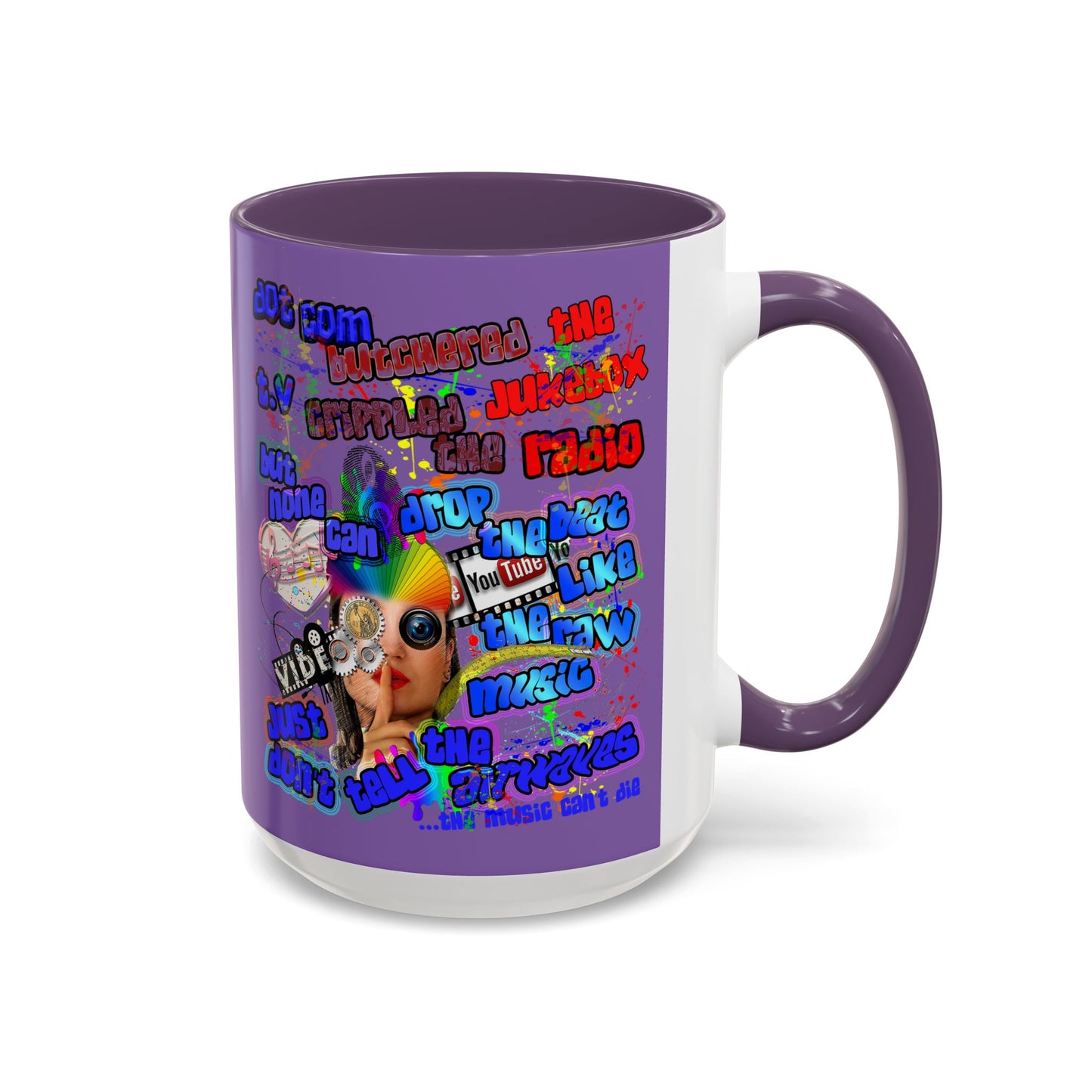 drop the beat - Accent Mug (light purple)