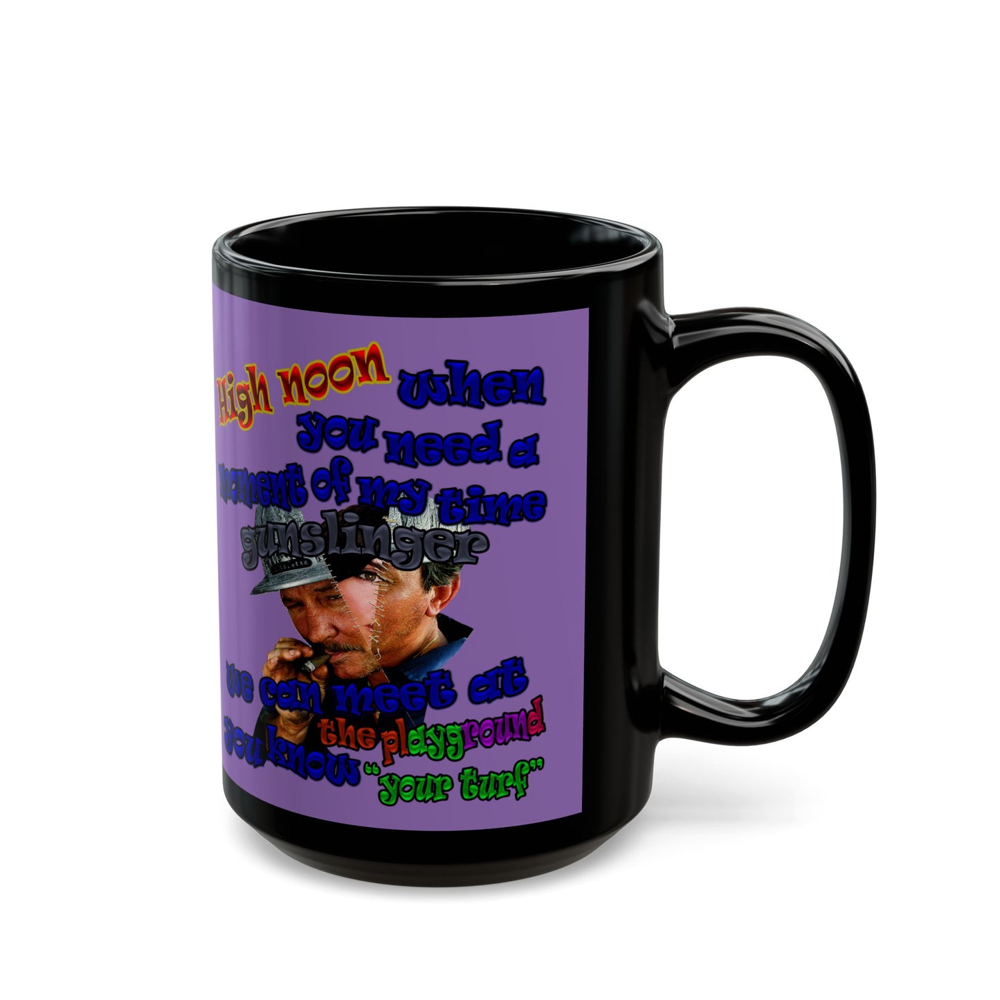 high noon - Black Mug (light purple)