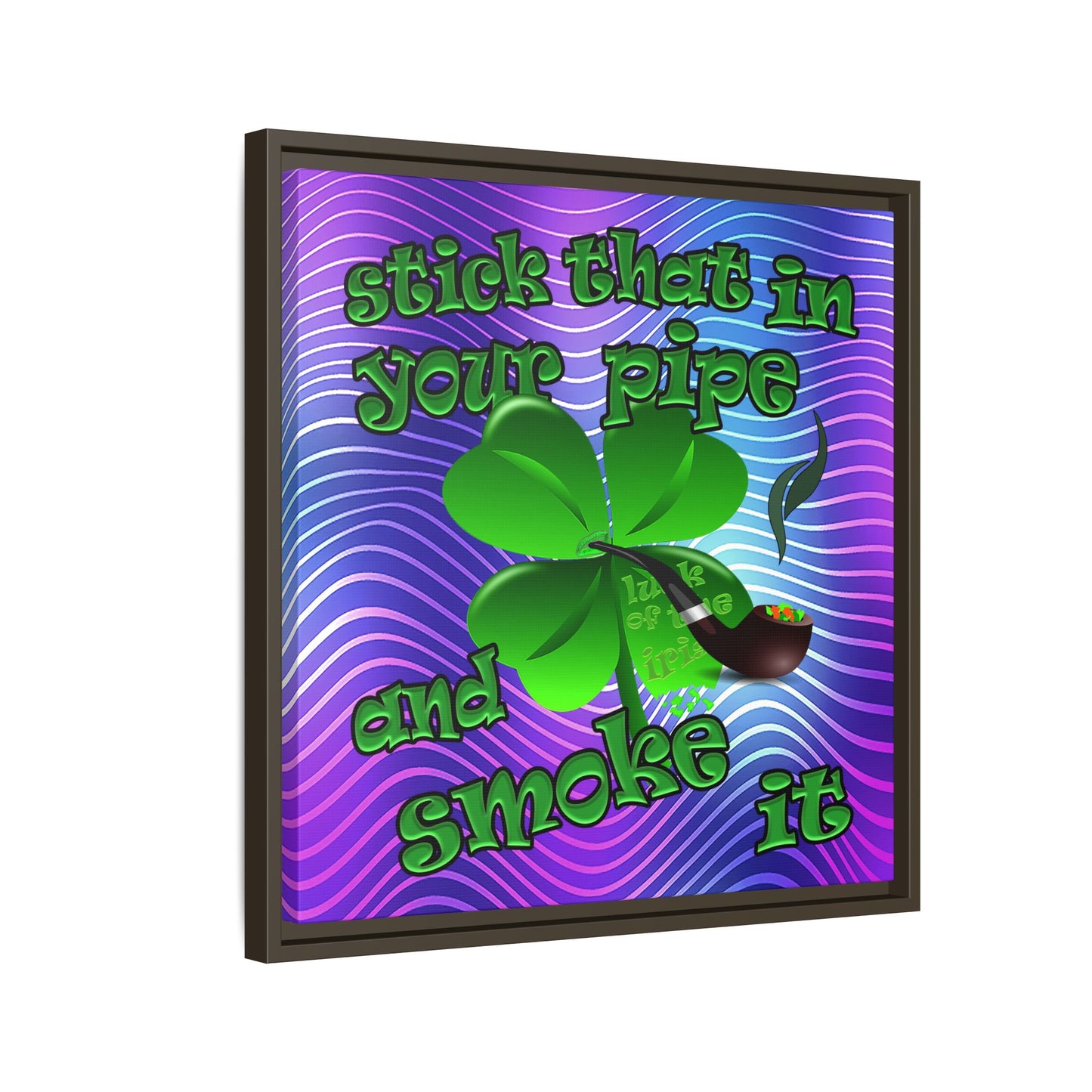 stick that in your pipe and smoke it - framed canvas art (purple wave)