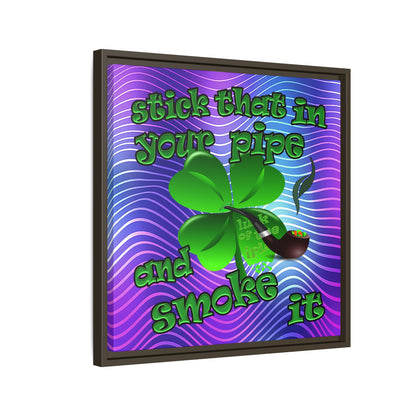 stick that in your pipe and smoke it - framed canvas art (purple wave)