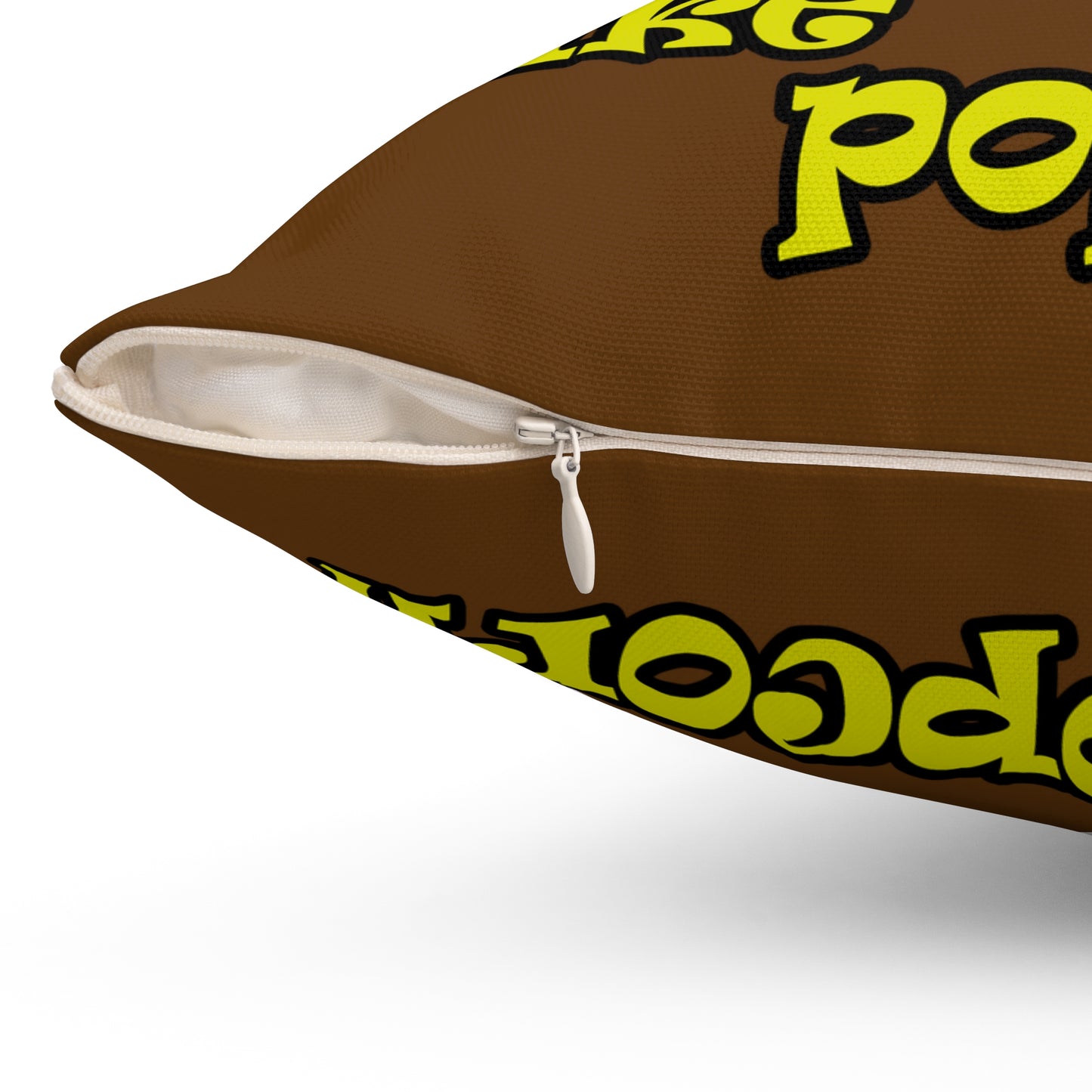 popping like popcorn - Spun Polyester Square Pillow - (brown)