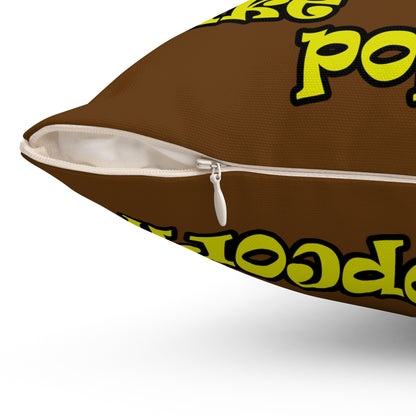 popping like popcorn - Spun Polyester Square Pillow - (brown)