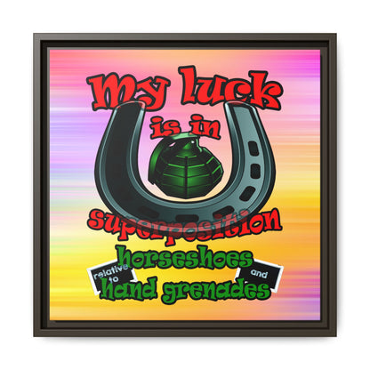 my luck - framed canvas art (color blur)