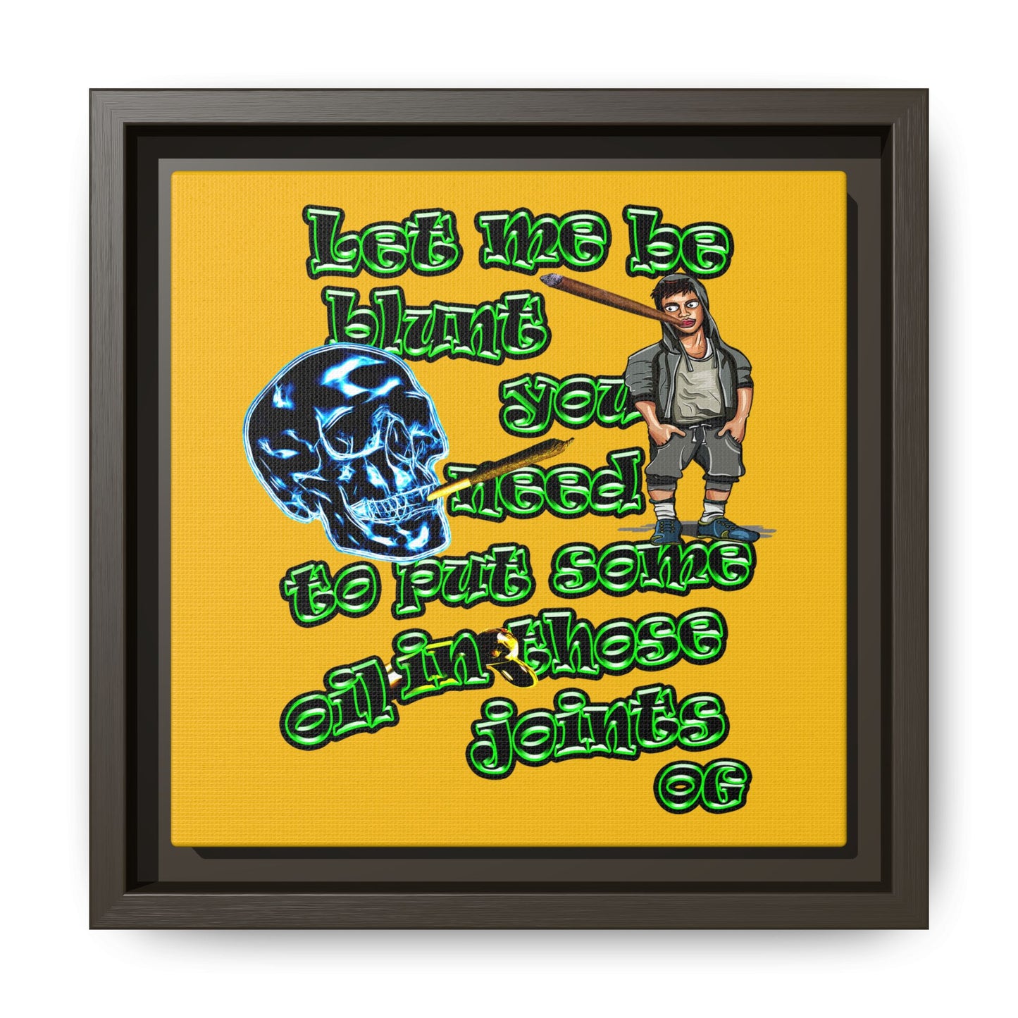 og - framed canvas art (yellow)