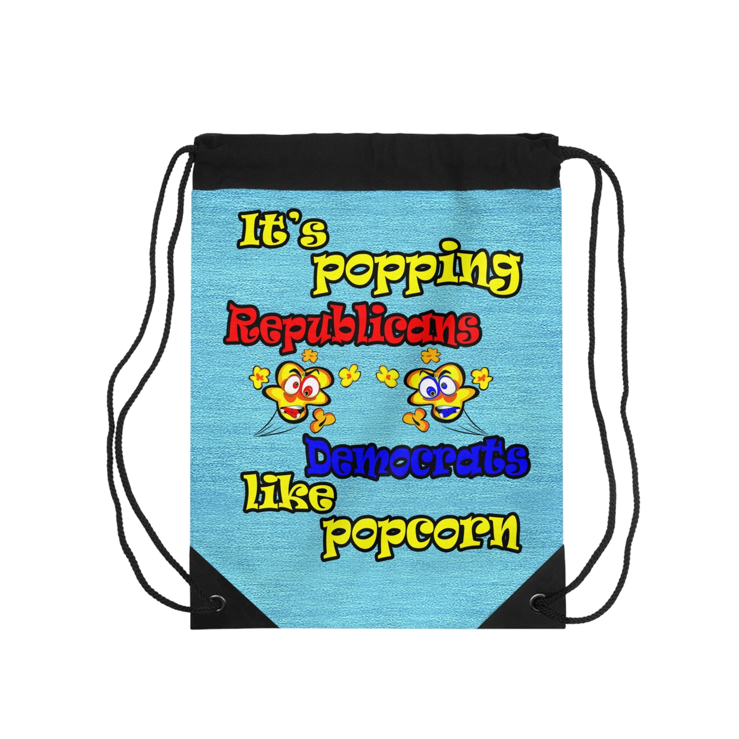 popping like popcorn - Drawstring Bag (faded blue)