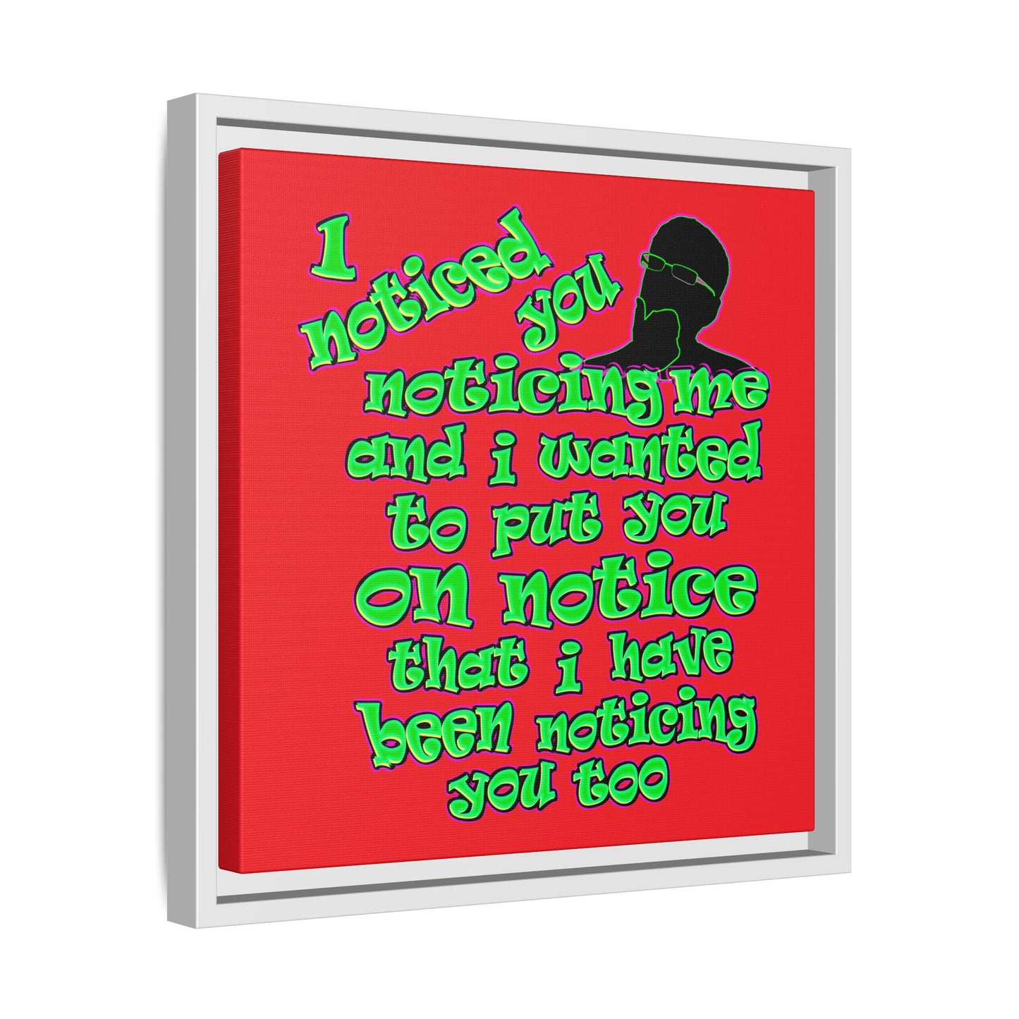 noticed you noticing - framed canvas art (red)