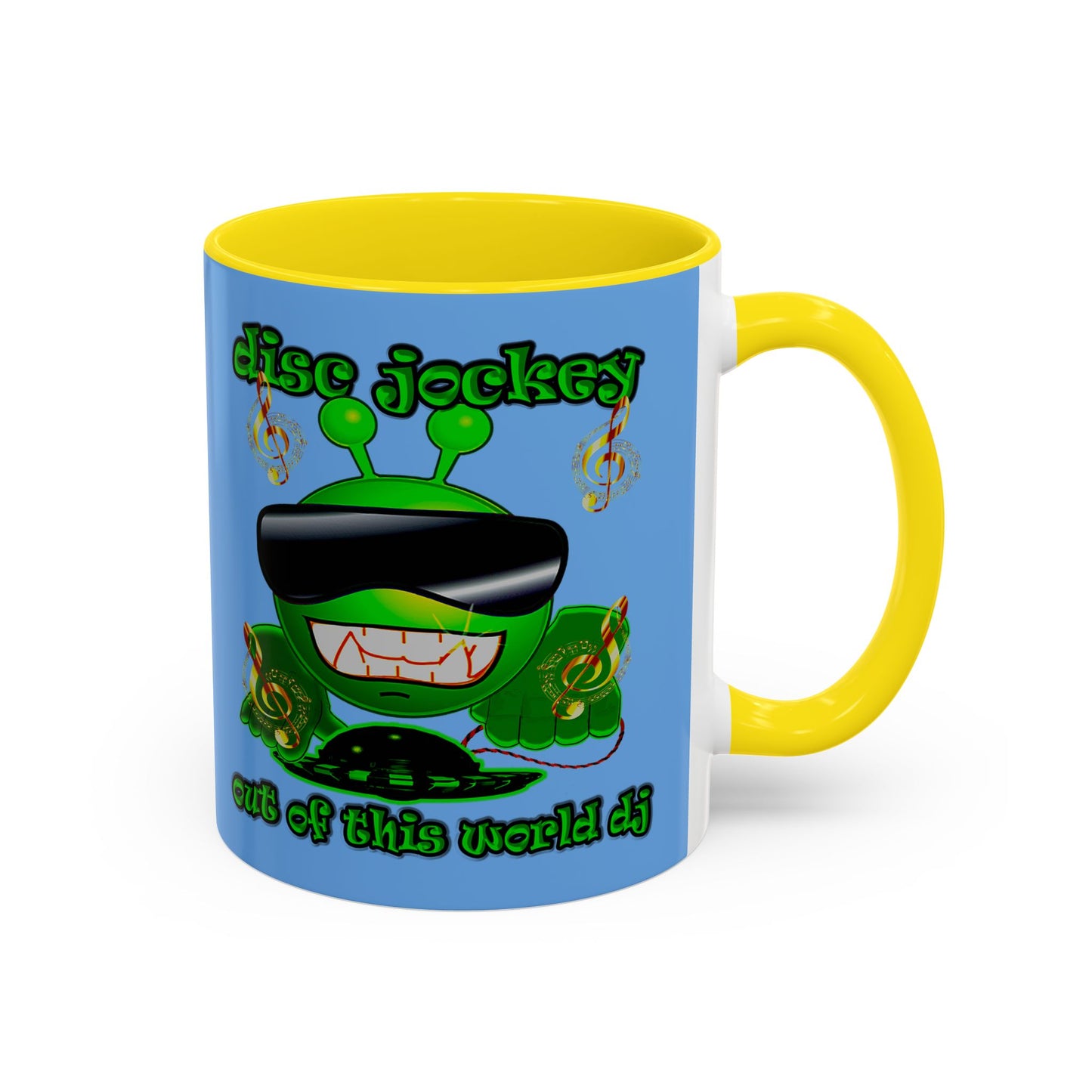 disc jockey - Accent Mug (light blue)