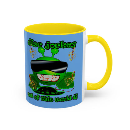 disc jockey - Accent Mug (light blue)