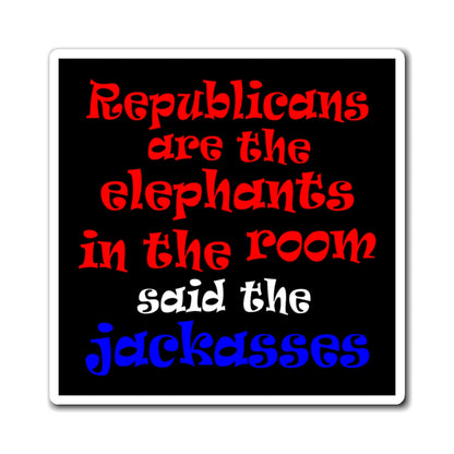 donkeys and elephants - Magnets - (black)