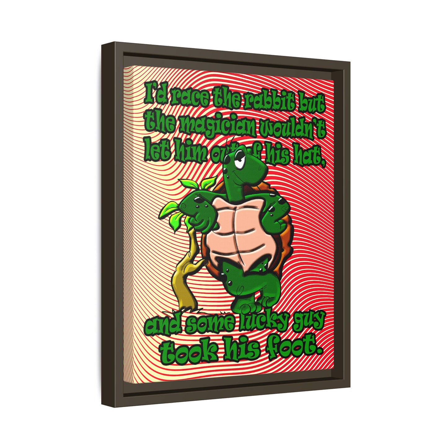 turtle race - framed canvas art (yellow-orange wave)