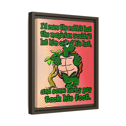 turtle race - framed canvas art (yellow-orange wave)