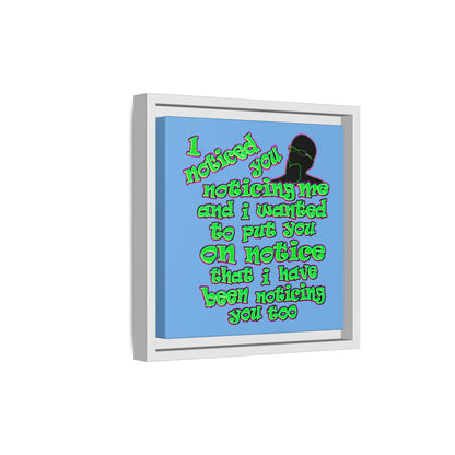 noticed you noticing - framed canvas art (light blue)