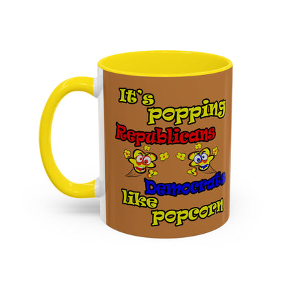 popping like popcorn - Accent Mug (light brown)
