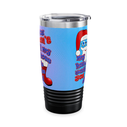 santa's shoes - Ringneck Tumbler, 20oz (light blue-purple wave)