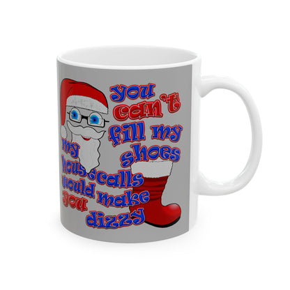 santa's shoes - White Mug (light grey)