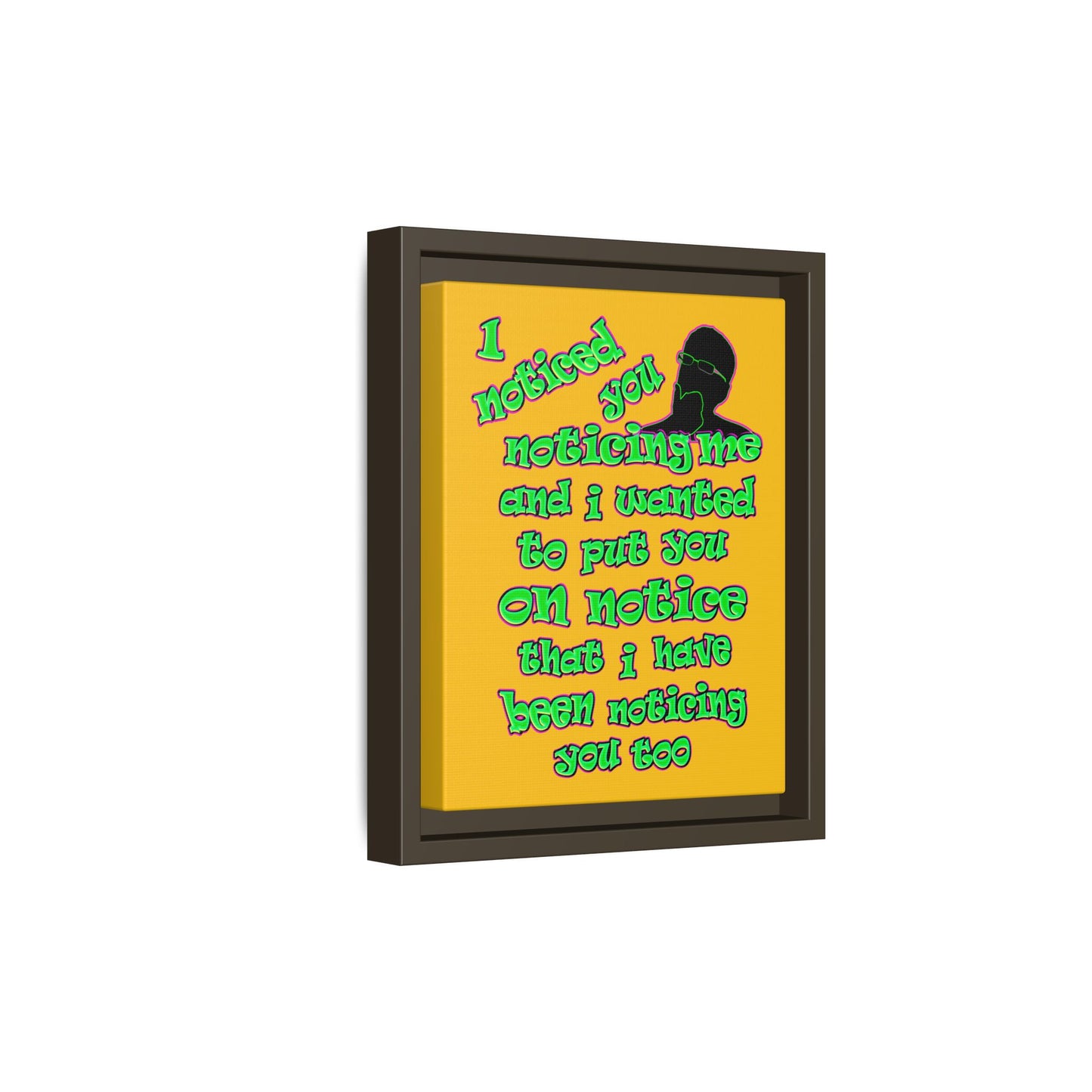 noticed you noticing - framed canvas art (yellow)