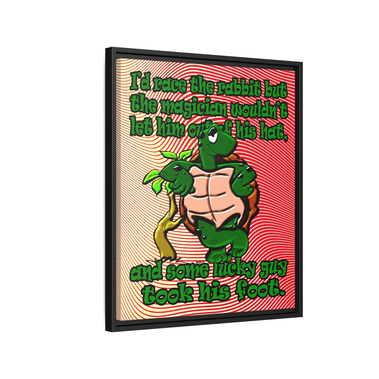 turtle race - framed canvas art (yellow-orange wave)