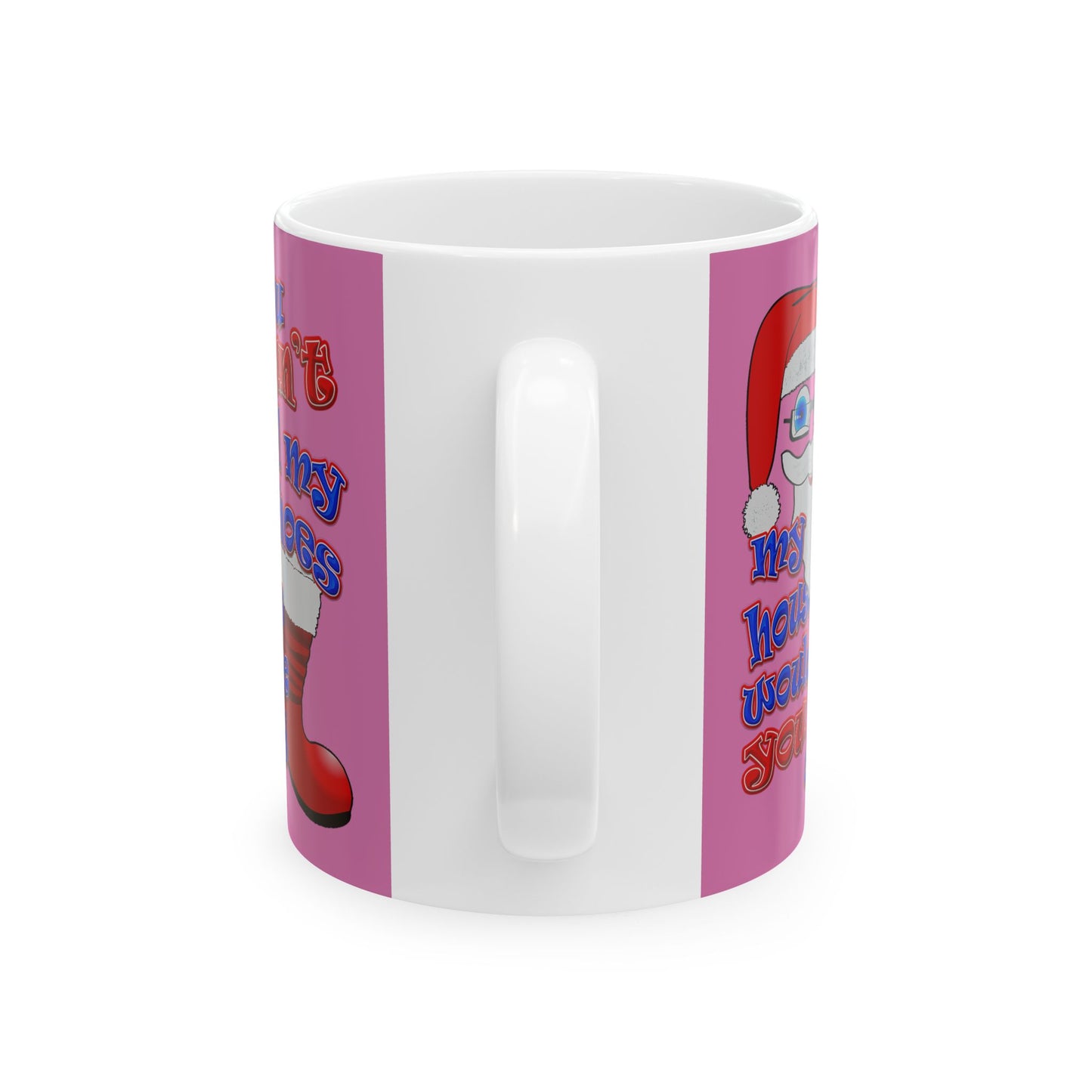 santa's shoes - White Mug (light pink)