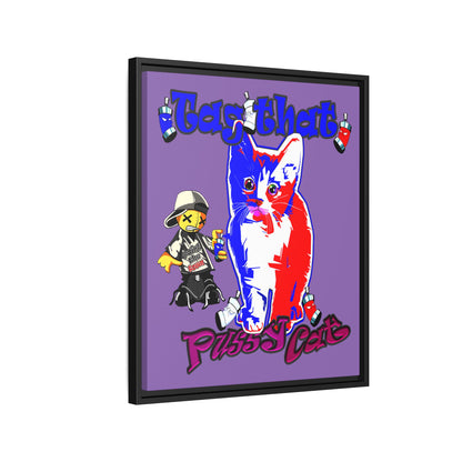 tag that - framed canvas art (light purple)