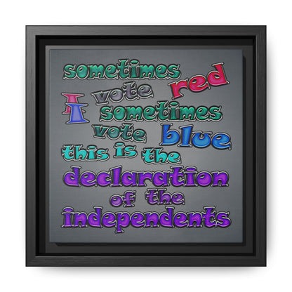 declaration of the independents - framed canvas art (grey-light grey)