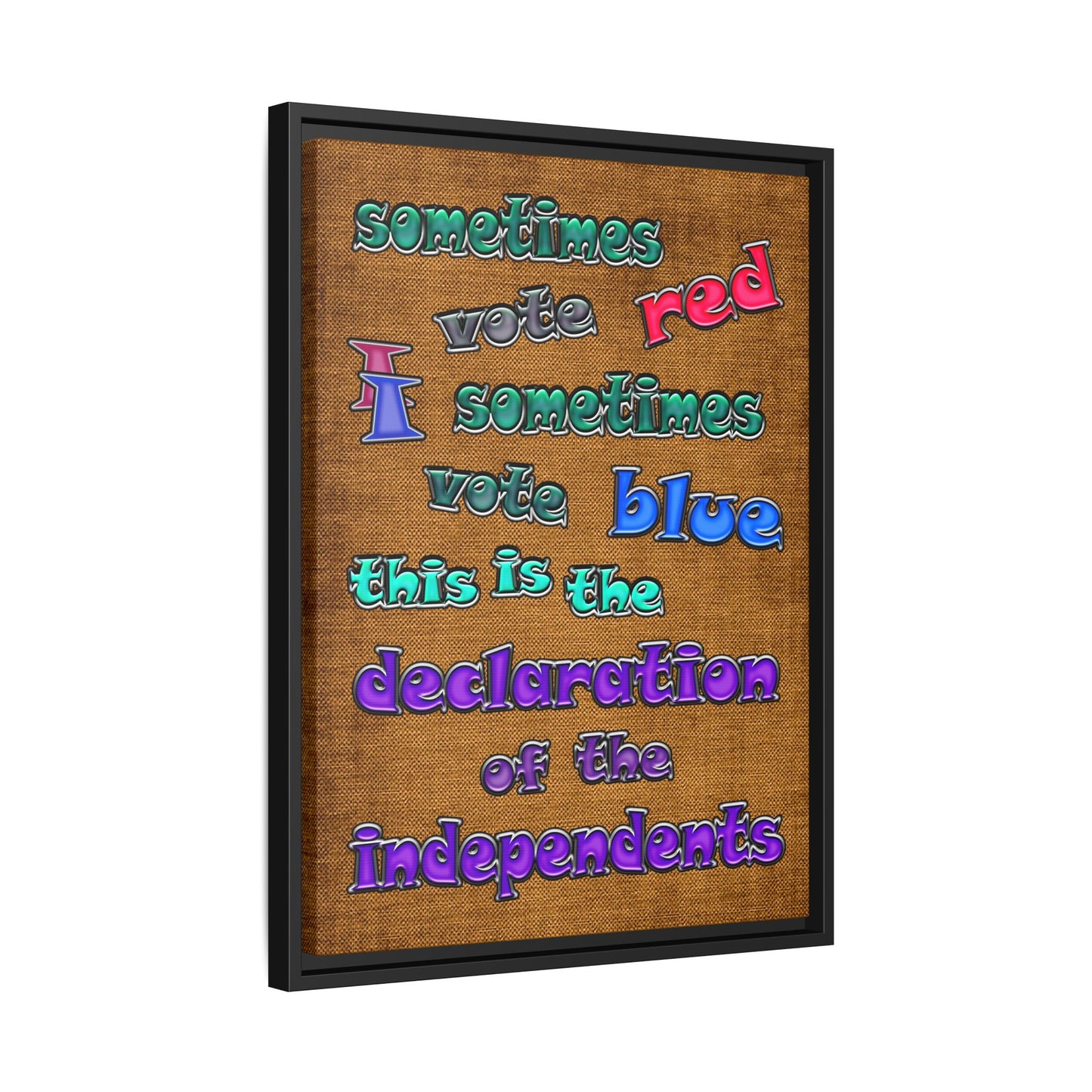declaration of the independents - framed canvas art (brown papyrus)