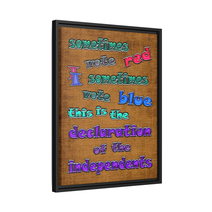 declaration of the independents - framed canvas art (brown papyrus)