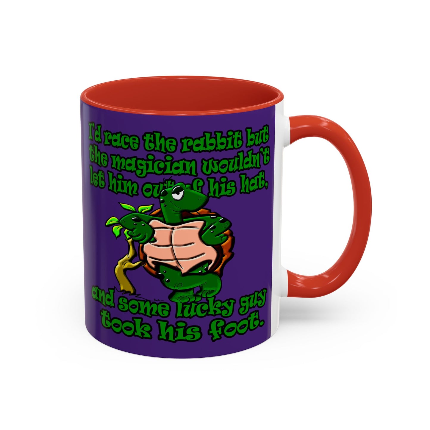 turtle race - Accent Mug (purple)