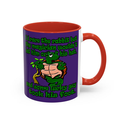 turtle race - Accent Mug (purple)