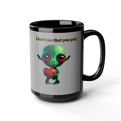 I don't care that your grey - Black Mug (light grey)