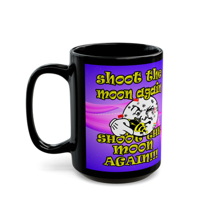 shoot the moon again - Black Mug (purple-pink wave)