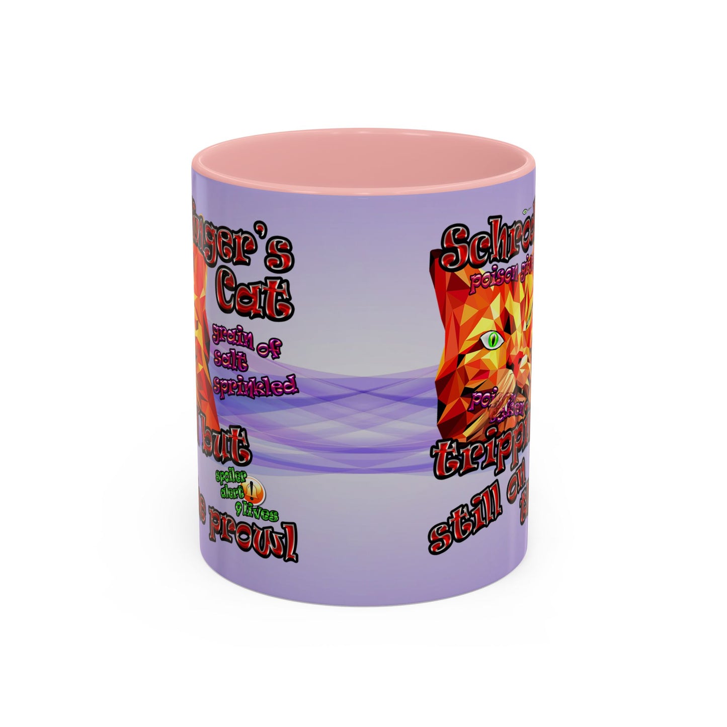 schrodinger's cat - Accent Mug (light blue-pink wave)