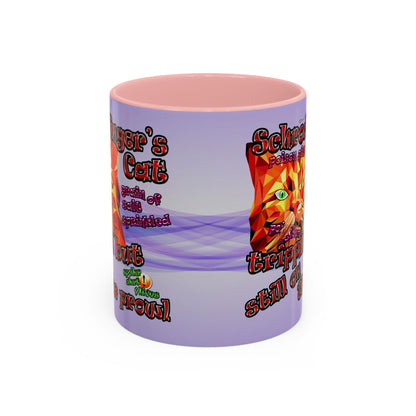 schrodinger's cat - Accent Mug (light blue-pink wave)