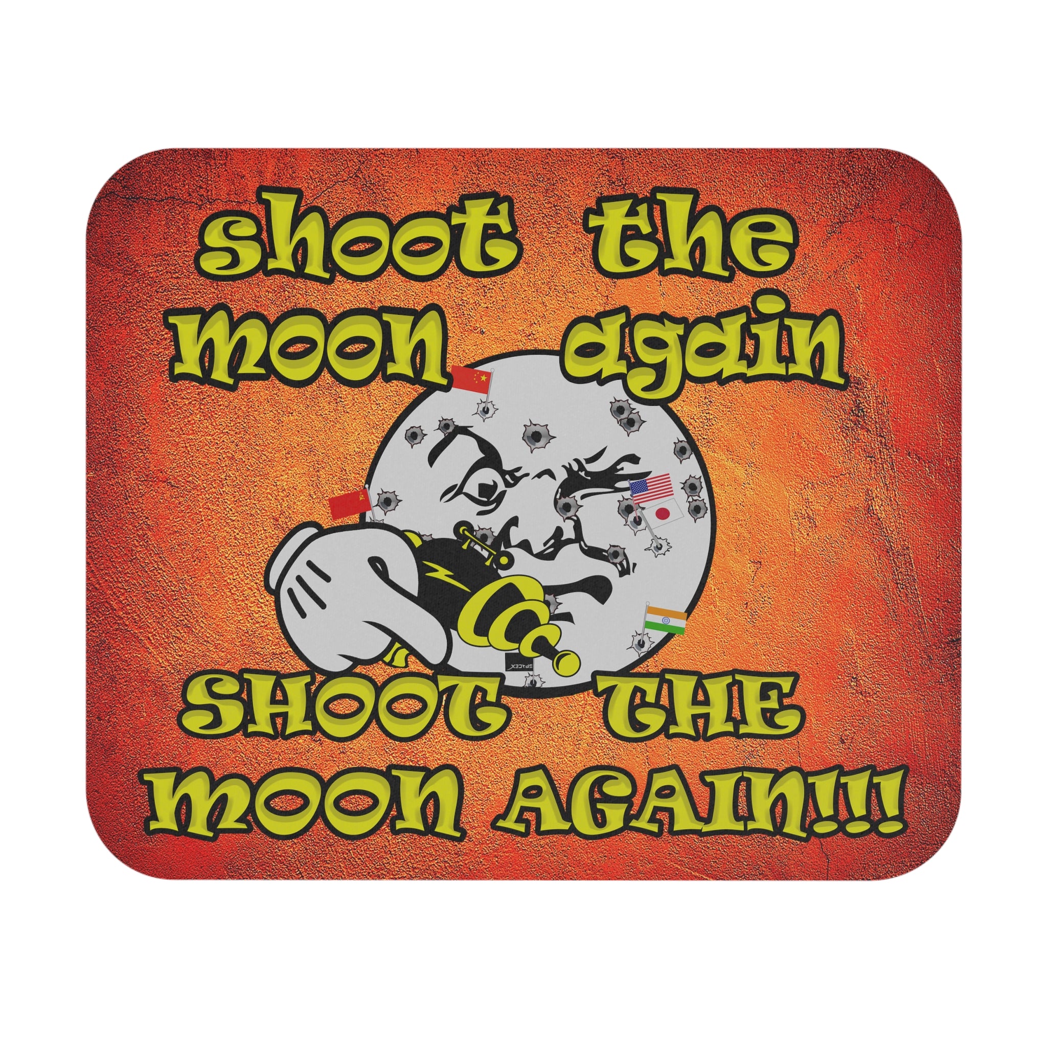 shoot the moon again - Mouse Pad (Rectangle) (burnt orange)