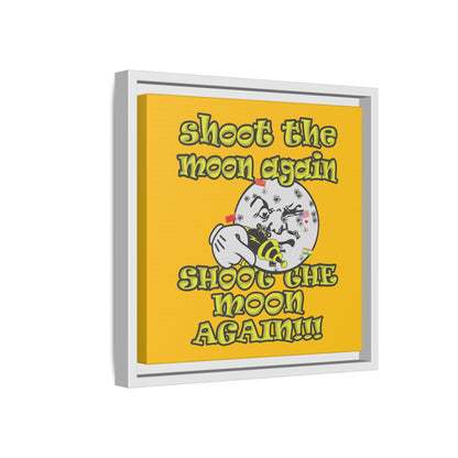 shoot the moon again - framed canvas art (yellow)