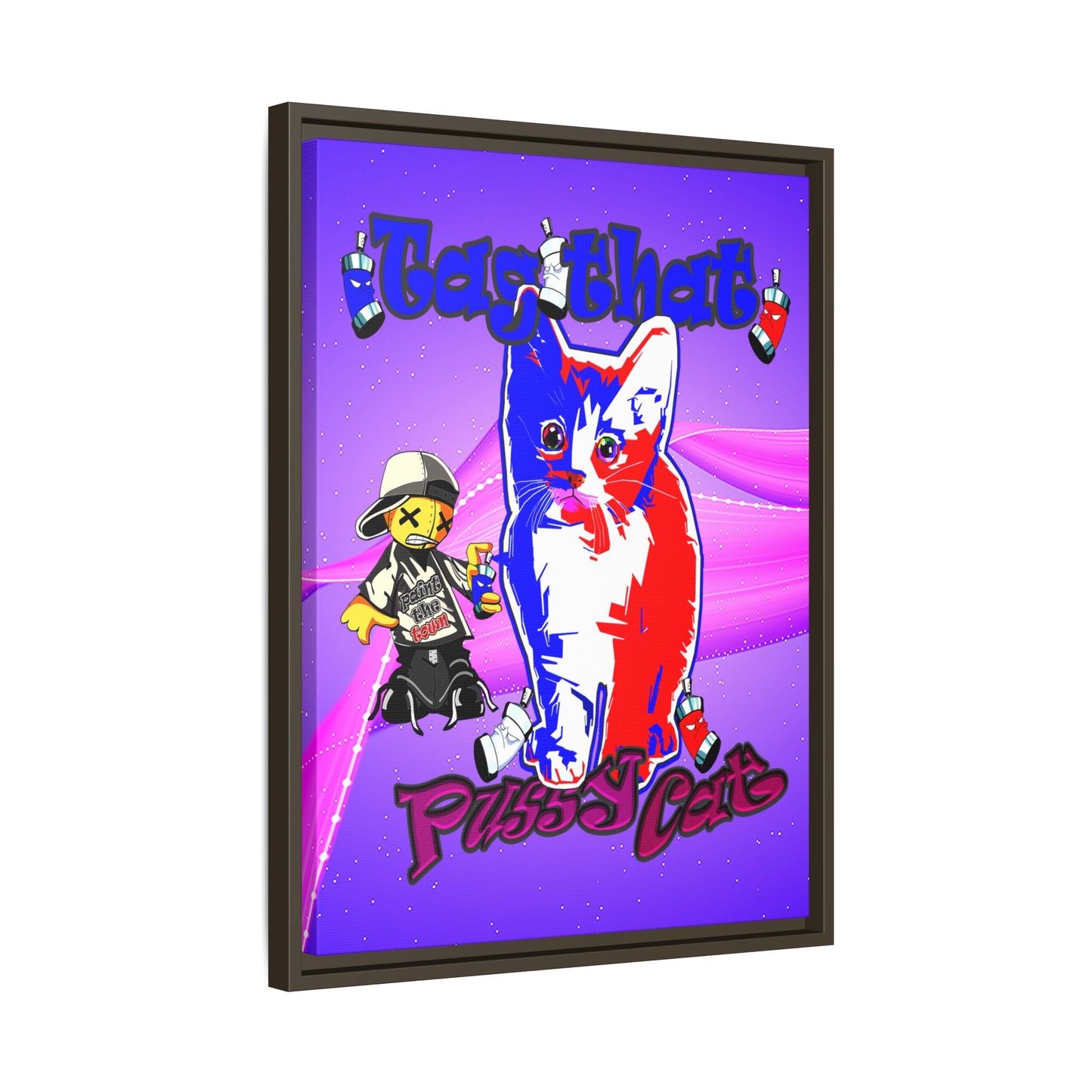 tag that - framed canvas art (purple-pink wave)